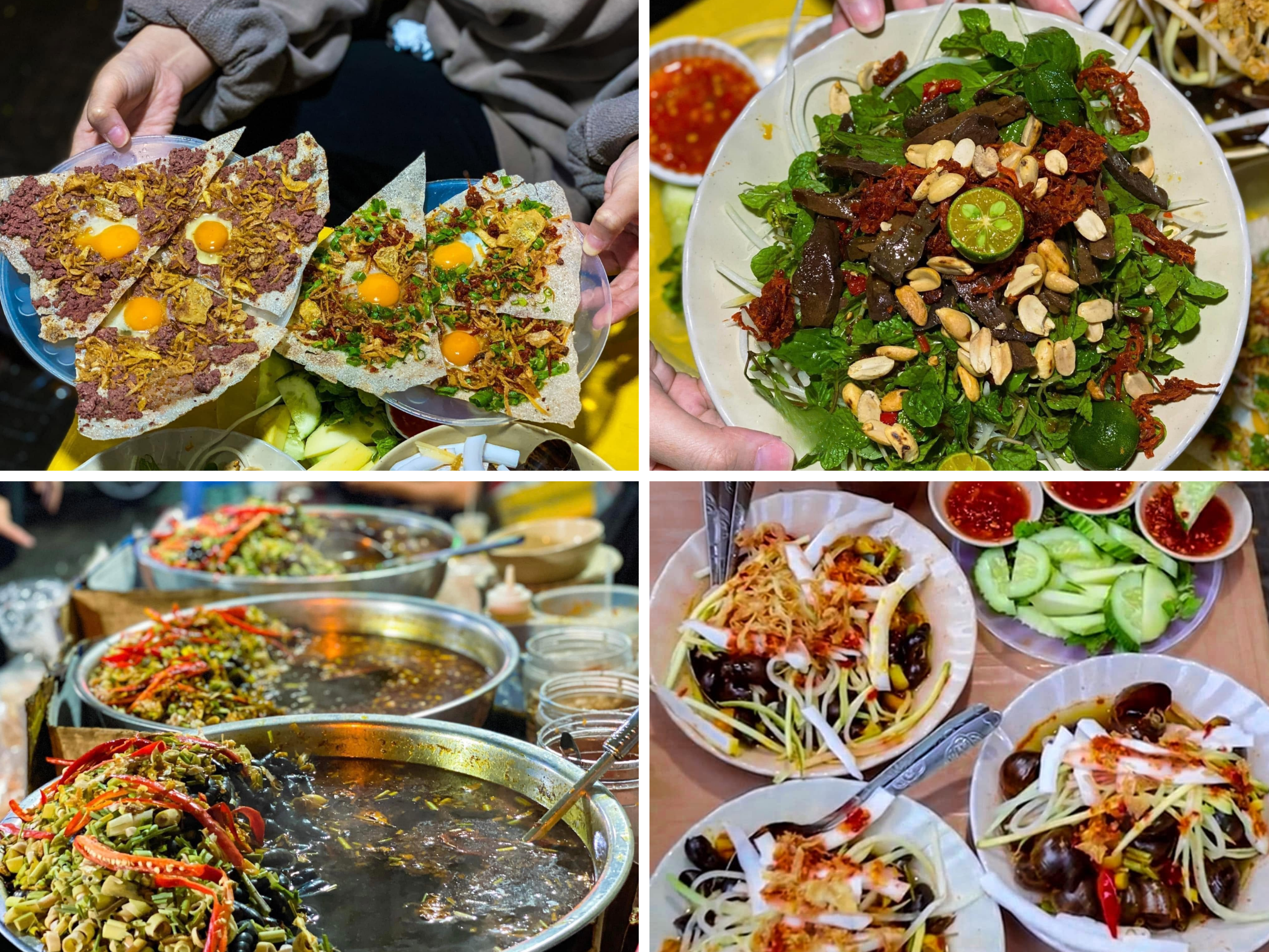 Bánh tráng kẹp và ốc hút là hai món nổi bật của quán - quán ăn vặt ngon ở đà nẵng