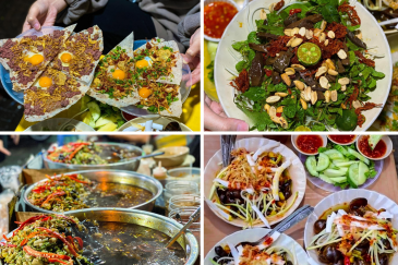 Bánh tráng kẹp và ốc hút là hai món nổi bật của quán - quán ăn vặt ngon ở đà nẵng