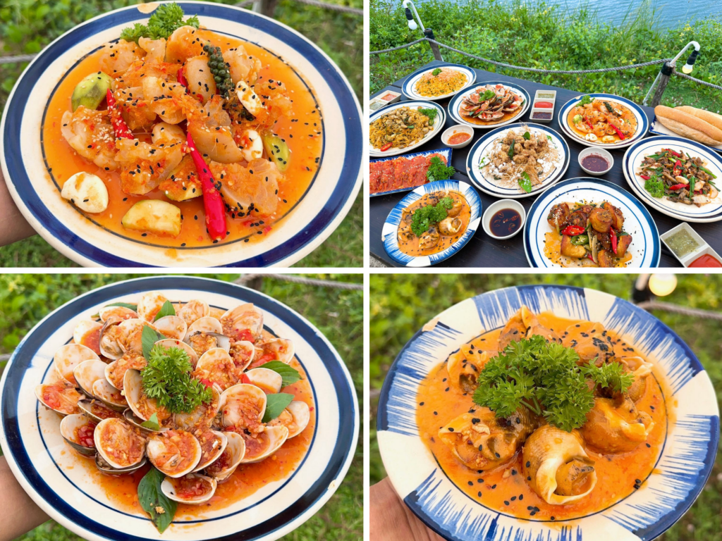 Thực đơn hải sản đa dạng trong không gian ven sông - ăn gì ở đà nẵng buổi tối 