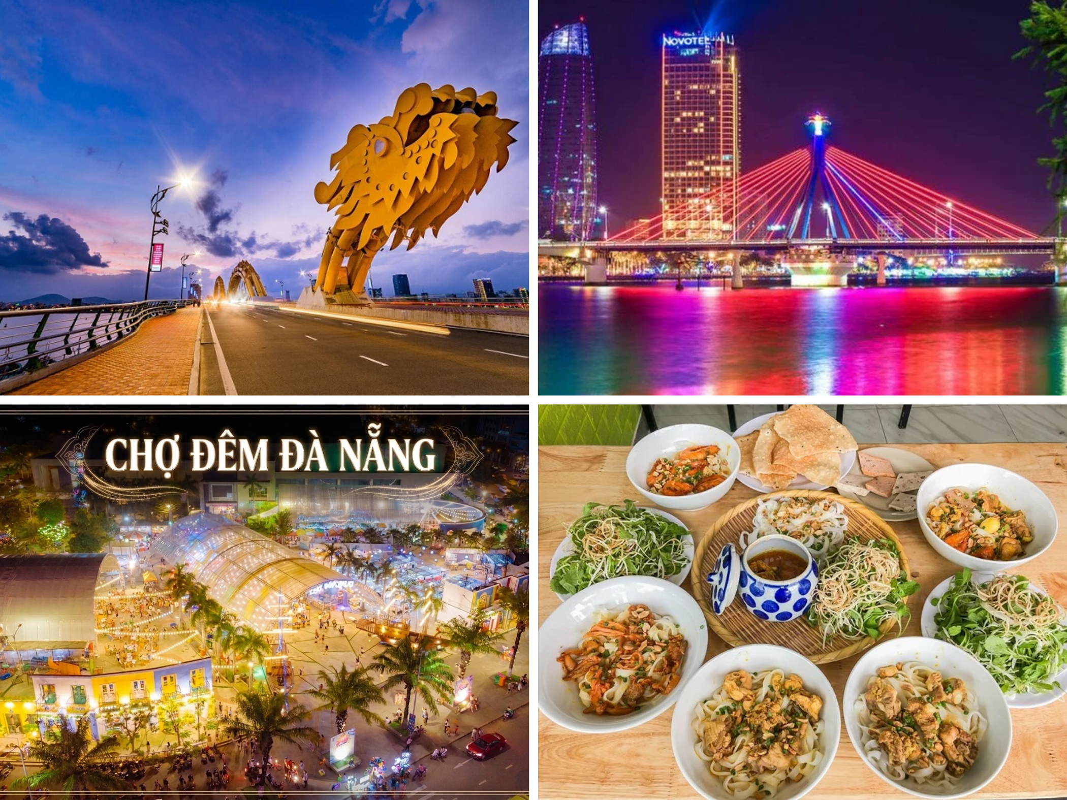 Khu vực sông Hàn nhộn nhịp về đêm - kinh nghiệm du lịch đà nẵng tự túc