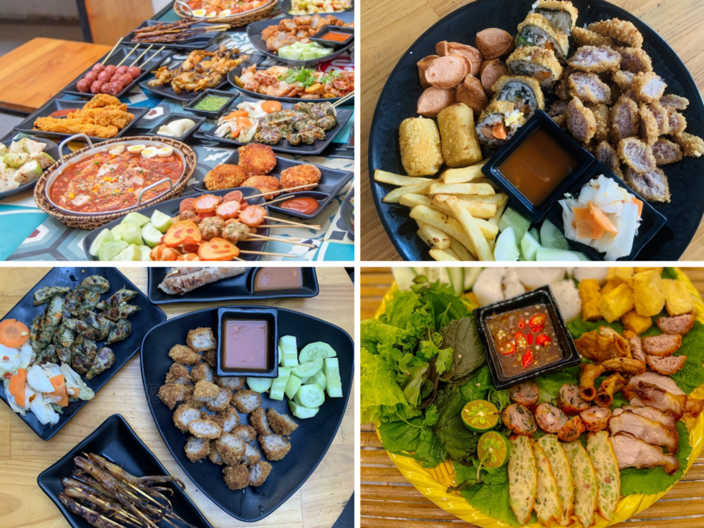 Thực đơn đa dạng phù hợp cho những buổi tụ tập đông người - quán ăn vặt ngon ở đà nẵng